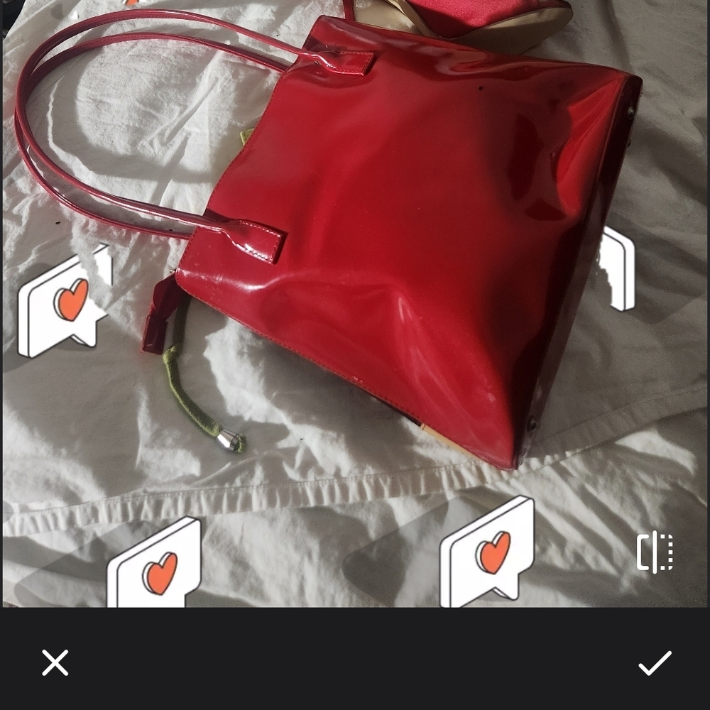 Elegant Red Patent Leather Shoulder Bag & Free Red Ankle Boots